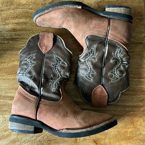 Cowboy boots - leather around foot, synthetic upper